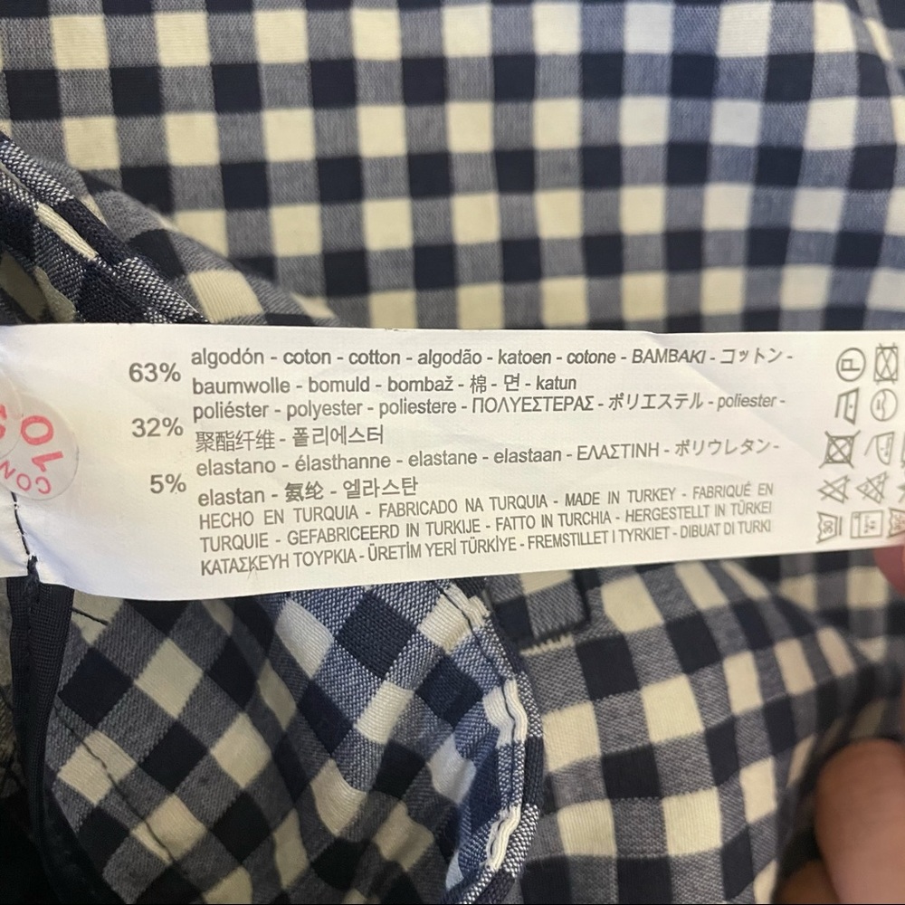 Zara Basic Checked Gingham High Waist Pants Small - image 6